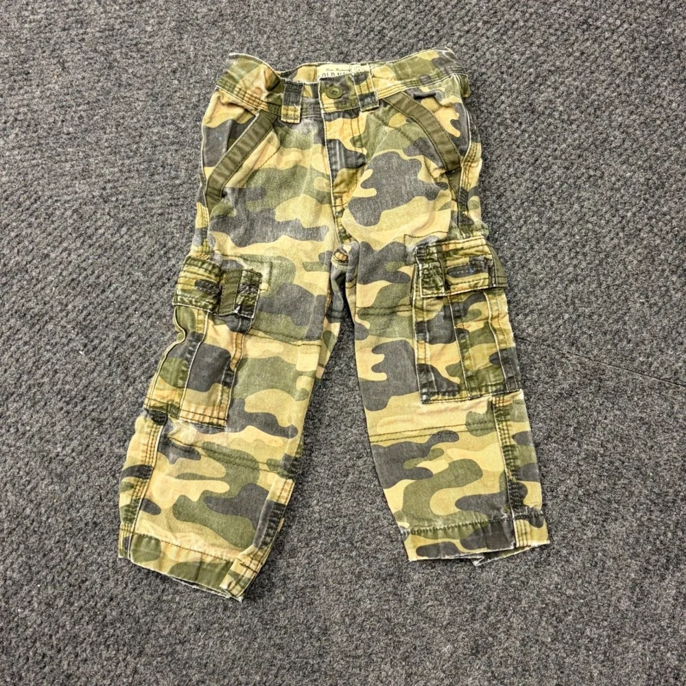 Old Navy Toddler Boys Camo Cargo Pants Green Brown Woodland Camouflage 2T